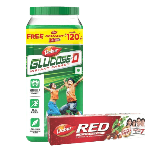 Dabur Glucose-D Jar (Free Dabur Red Toothpaste 200g) - Daburshop