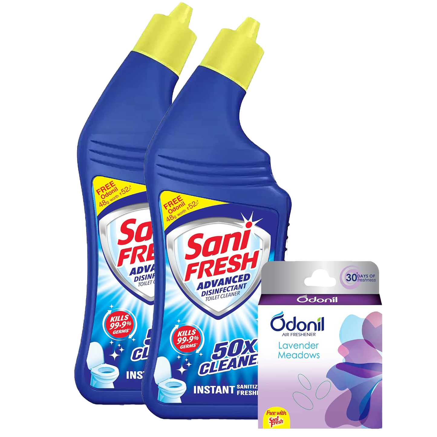 Sani Fresh Advanced Toilet Cleaner (Free Odonil 48g) (Pack of 2)