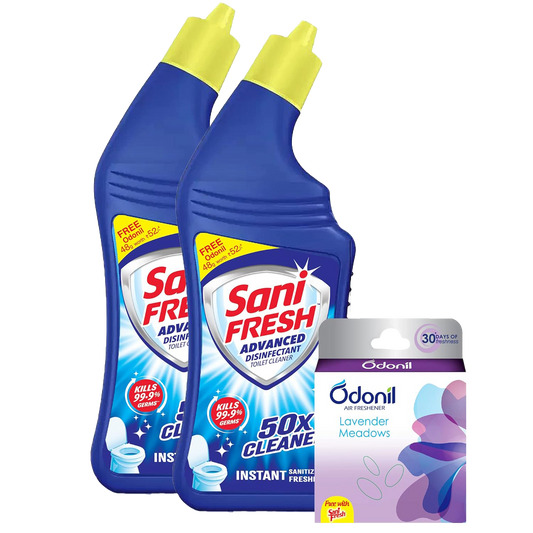 Sani Fresh Advanced Toilet Cleaner (Free Odonil 48g) (Pack of 2)