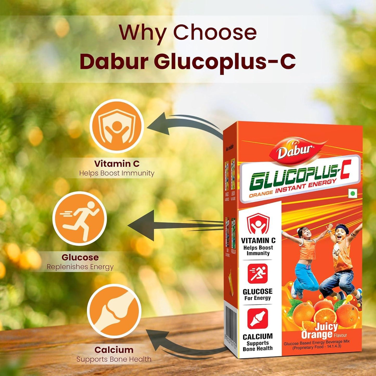 Dabur GlucoPlus-C Orange Carton - Daburshop